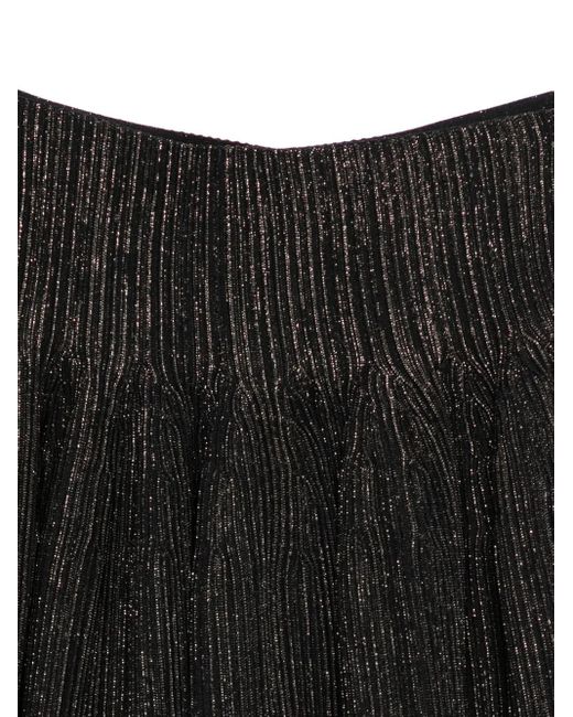 CFCL Black Pleated Metallic-Thread Skirt