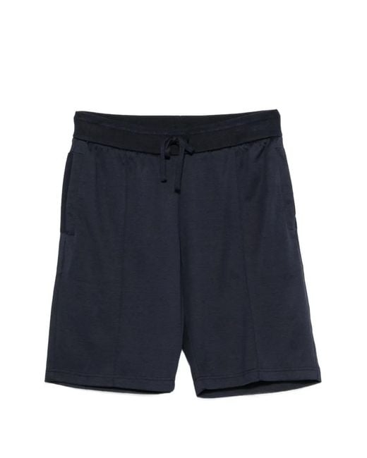 Paul & Shark Blue Drawstring-Fastening Track Shorts for men