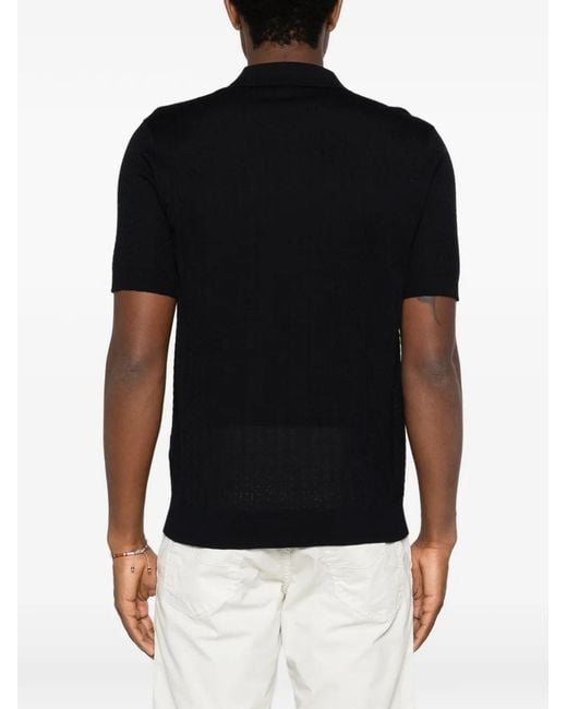 Montecore Black V-Neck Knitted T-Shirt for men