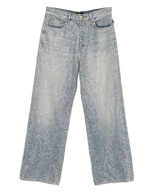 Amiri Gray Embellished Straight-Leg Jeans for men