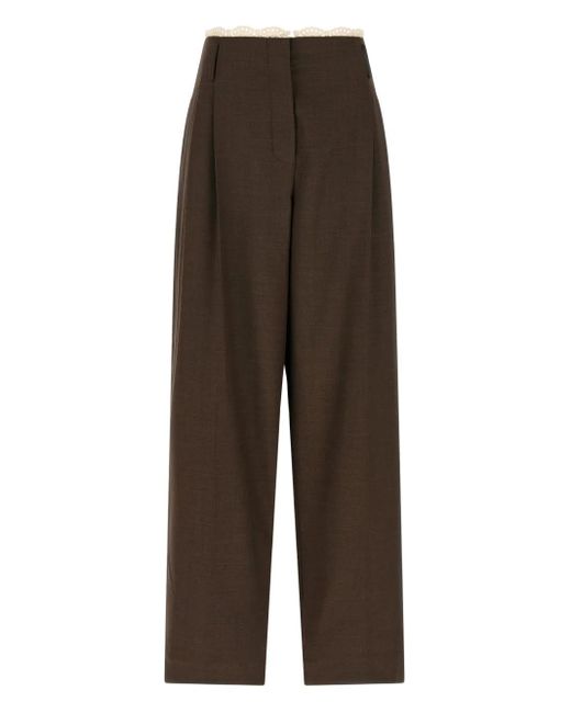 Pantaloni Con Vita Elasticizzata di Magda Butrym in Brown