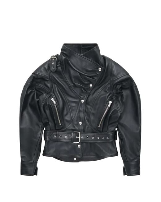 VAQUERA Gray Belted Asymmetric-Zip Jacket