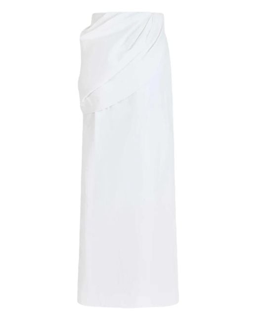 Rosie Assoulin White Hustle & Bustle Bow-Detail Draped Skirt