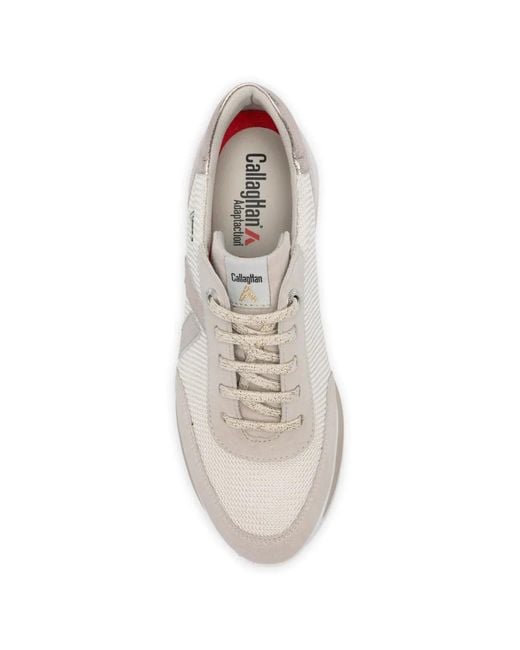 Callaghan White Metallic Lace-Up Sneakers
