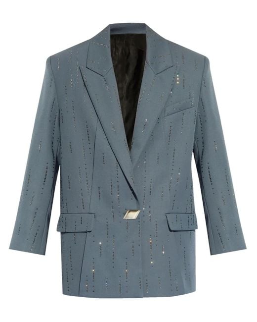 Blazer con apliques de strass The Attico de color Blue