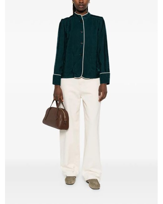 Forte_forte Green Piped Corduroy Jacket