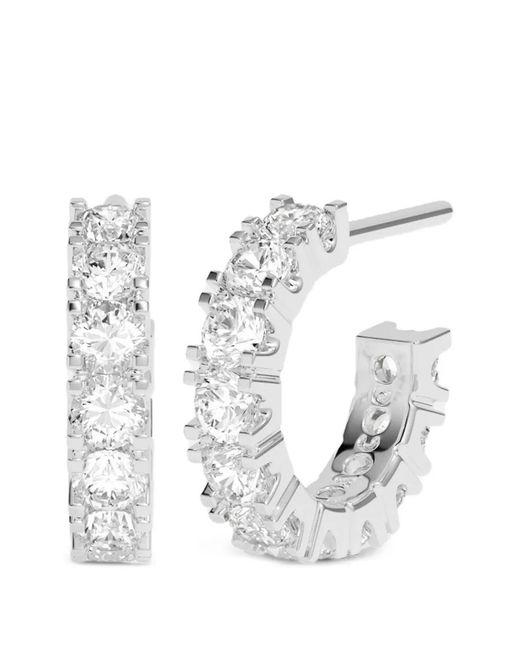 Apm Monaco White Mini Tennis Hoop Earrings