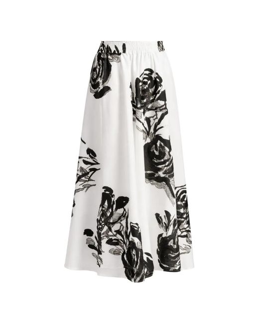 Liviana Conti White Indira Floral-Print Maxi Skirt