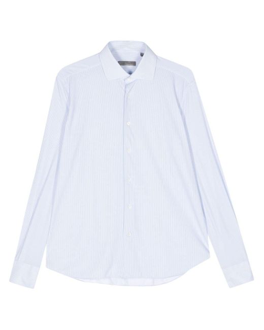 Corneliani White Striped Jersey Shirt for men