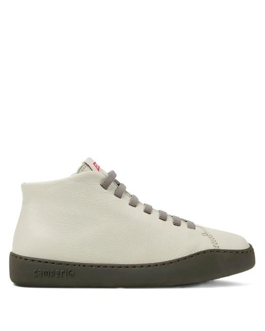 Camper White Peu Touring Leather Lace-Up Sneakers