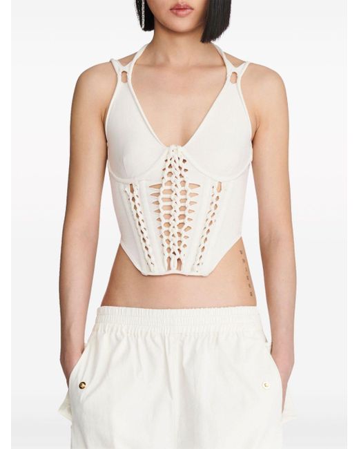 Dion Lee White Braided Corset Top