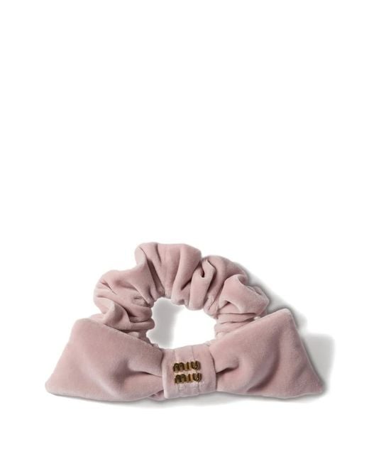 Miu Miu Pink Velvet Scrunchie