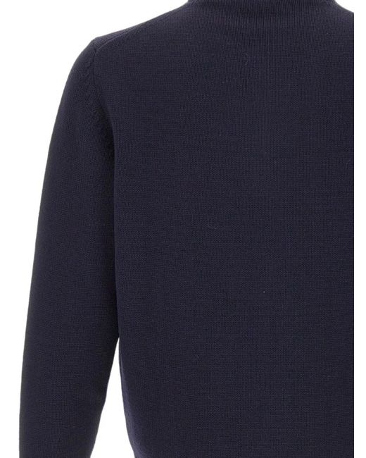 FILIPPO DE LAURENTIIS Blue Wool Turtleneck Sweater for men