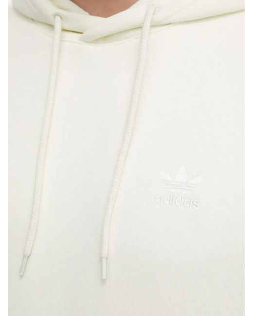 Adidas White Logo-Embroidered Hoodie for men