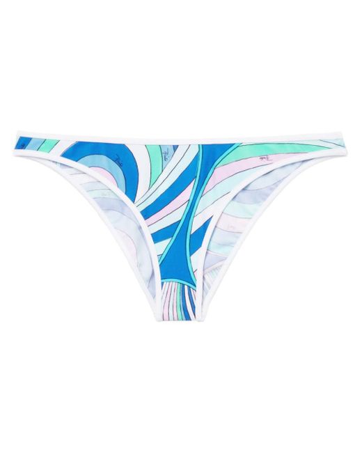 Emilio Pucci Blue Iride-print Bikini Bottoms