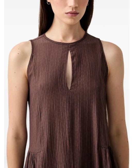 ViCOLO Brown Key-Hole Midi Dress