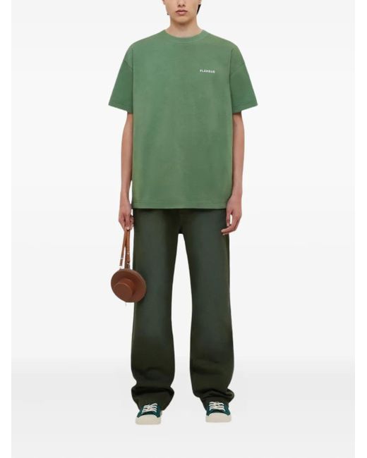 flâneur Green Logo-Print T-Shirt for men