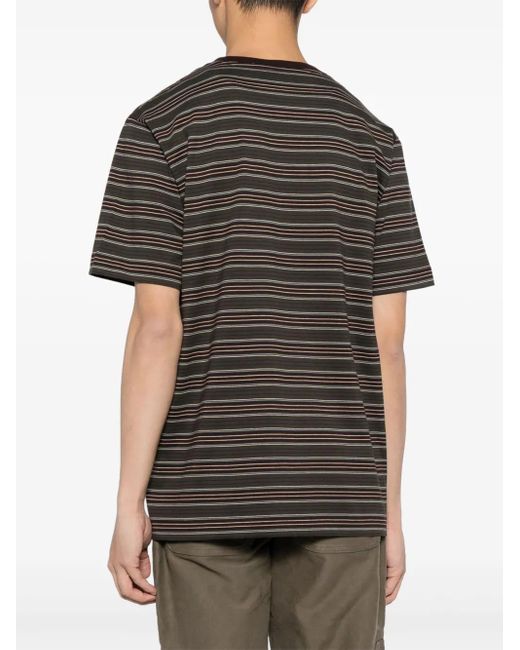 Etudes Studio Black Striped Cotton T-Shirt for men