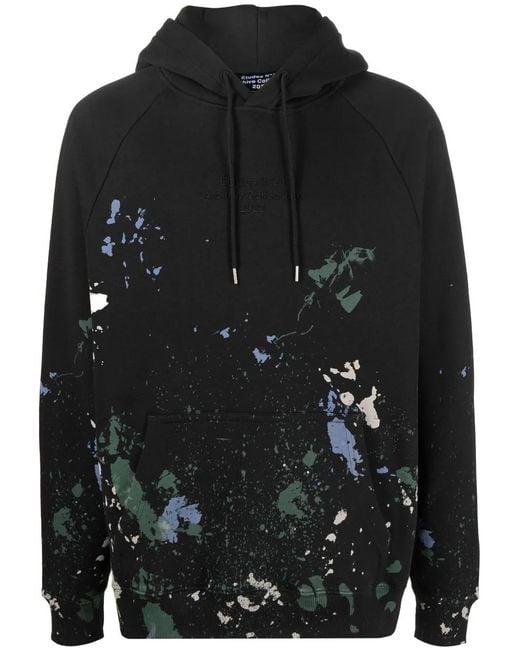 Etudes Studio Black Paint-Splatter Organic Cotton Hoodie for men