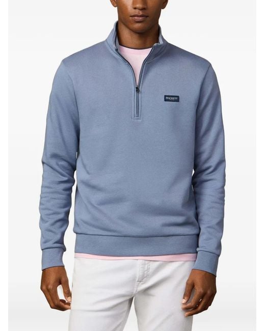 Hackett Blue Heritage Quarter-Zip Sweater for men