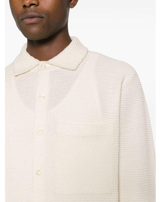 Sandro White Waffle-knit Shirt for men