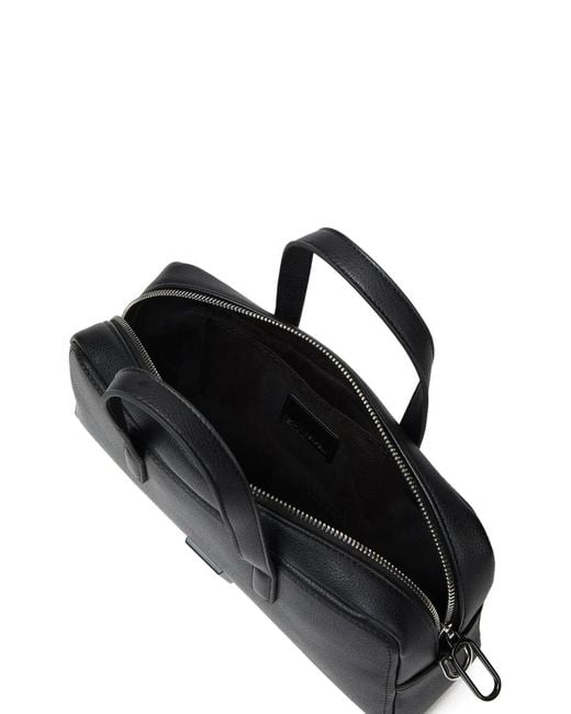 Karl Lagerfeld Black Logo-Patch Bowling Bag