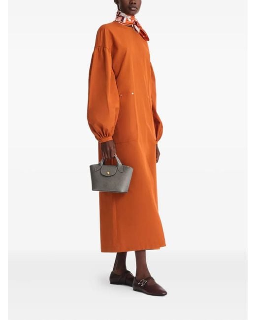 Longchamp Gray Épure Top-Handle Leather Mini Bag