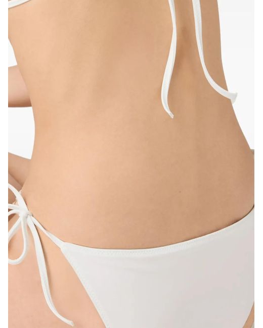 Miu Miu White Jersey Bikini Bottoms