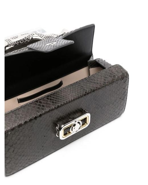 Lanvin Black Snakeskin Mini Tote