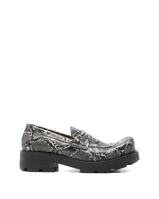 Charles Jeffrey Gray Snakeskin-Effect Loafers