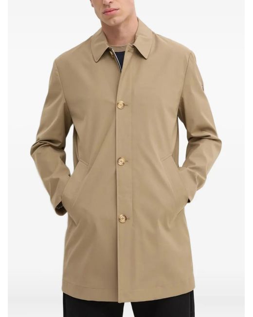 Liu Jo Natural Logo-Plaque Buttoned Coat for men