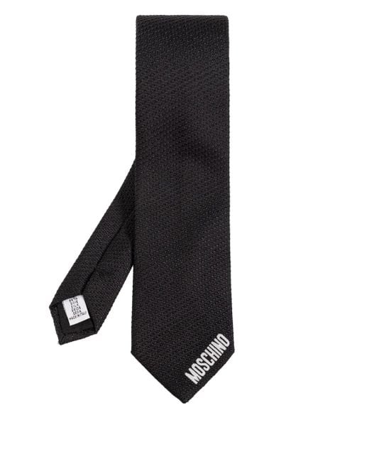 Moschino Black Silk Tie for men