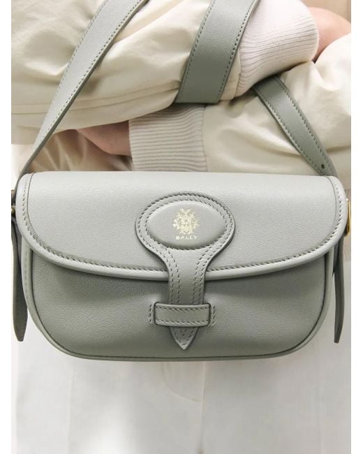 Bally White Mini Beckett Leather Shoulder Bag