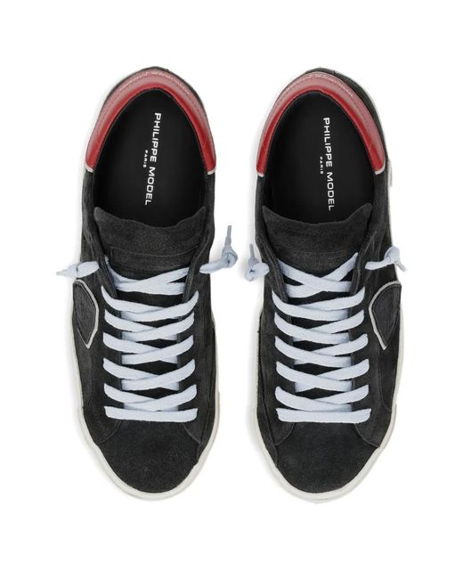 Philippe Model Black Prsx Triangle-Patch Sneakers for men