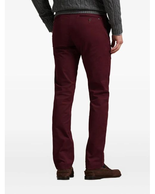 Polo Ralph Lauren Red Side-Pockets Flat-Front Trousers for men