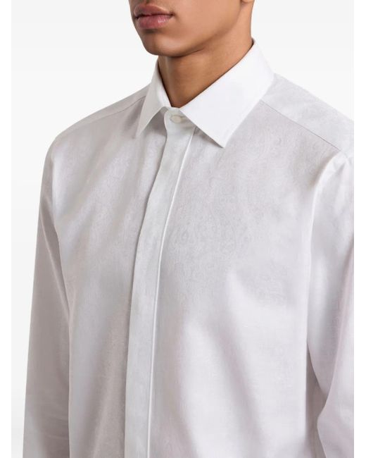 Camicia Con Stampa Paisley di Etro in White da Uomo