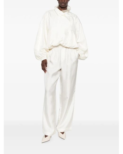 Rohe White Silk Blouson Jacket