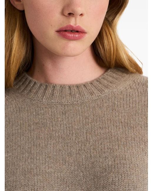 Pringle of Scotland Natural Crew-Neck Cashmere Sweater
