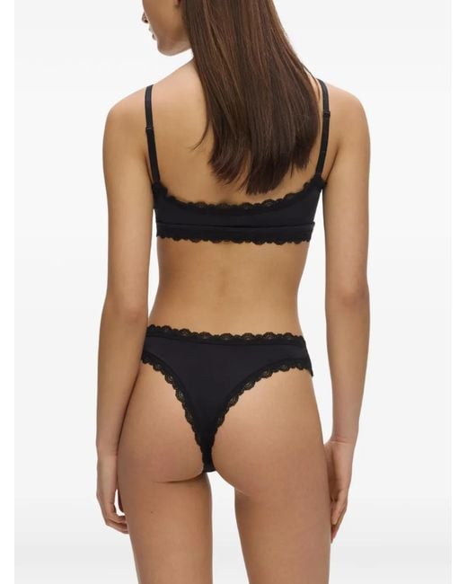 Karl Lagerfeld Black Brassière À Détails De Dentelle