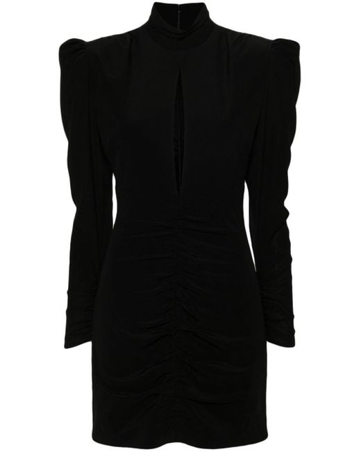 Vestido corto con detalle fruncido Alessandra Rich de color Black