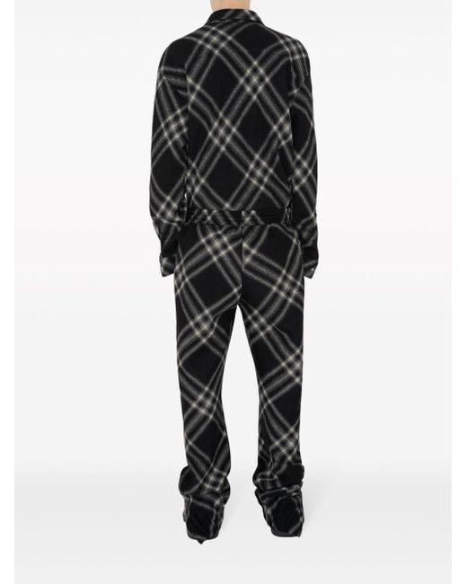 Chemise bicolore en laine à carreaux Burberry pour homme en coloris Black