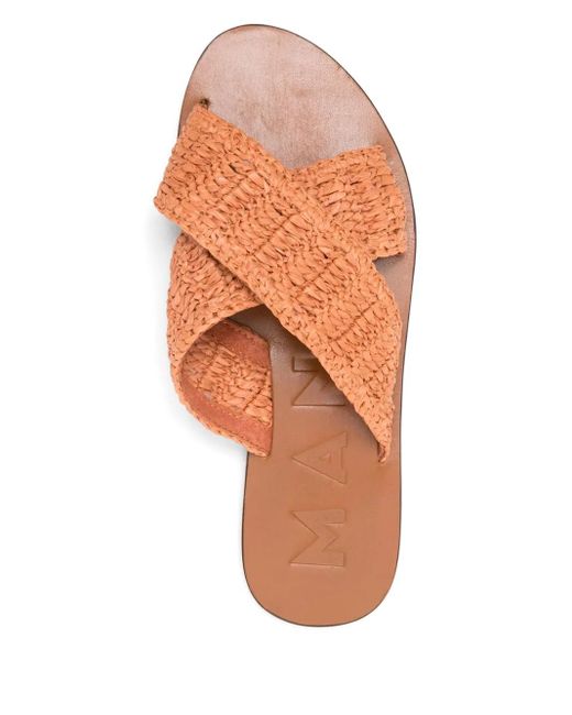 Manebí Orange Ballerinas Aus Raffiabast