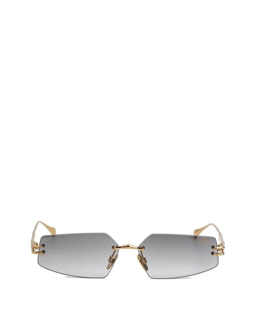 Cazal White Lunettes De Soleil À Monture Rectangulaire