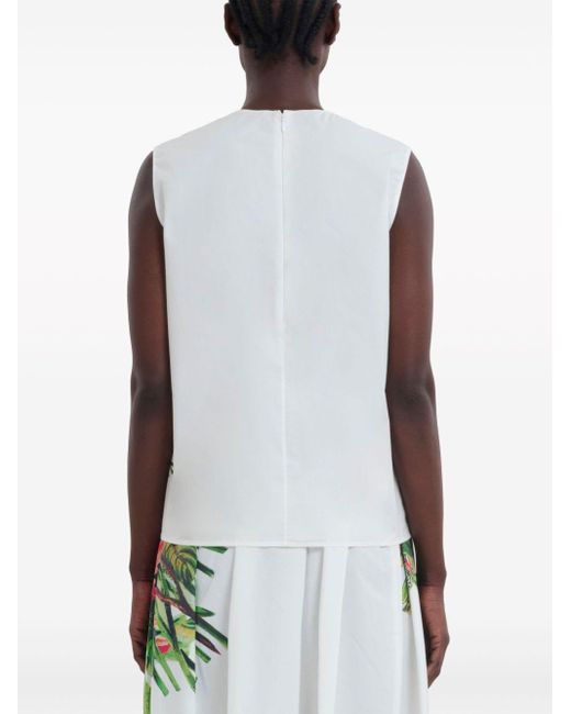 Marni Green Floral-print Cotton Vest