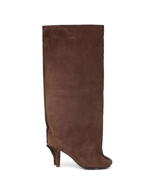 MM6 by Maison Margiela Brown Anatomic Suede Boots