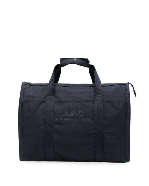 A.P.C. Blue Recuperation Logo-Print Luggage & Holdalls Bag