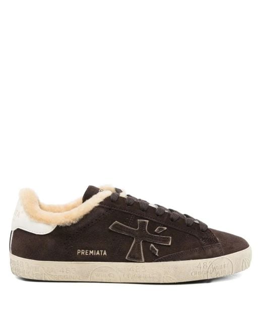 Baskets En Daim À Doublure Lainée Steven Premiata en coloris Brown