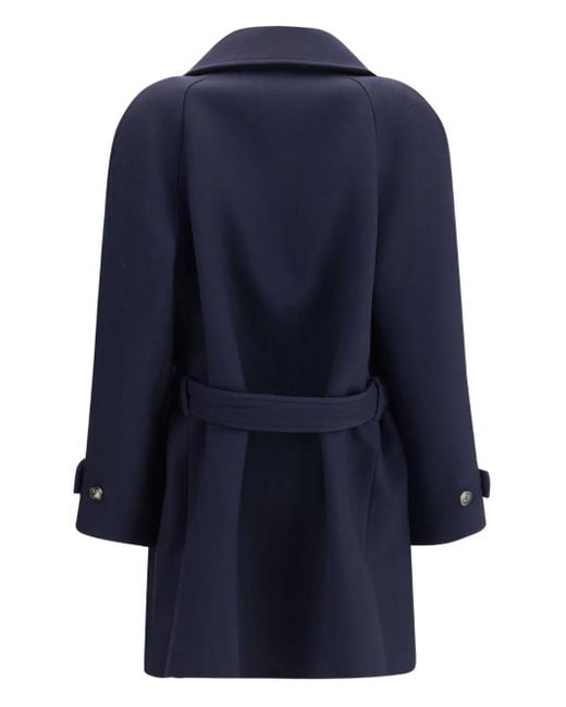 Loewe Blue Button Belt Double Breasted Peacoat