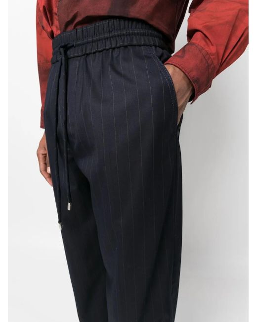 Lanvin Blue Pinstriped Straight-leg Trousers for men