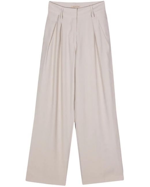 Pantaloni A Gamba Ampia di Blanca Vita in White